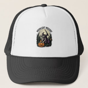 Boné Gráfico de Travessuras ao Luar de Bruxa de Hallowe
