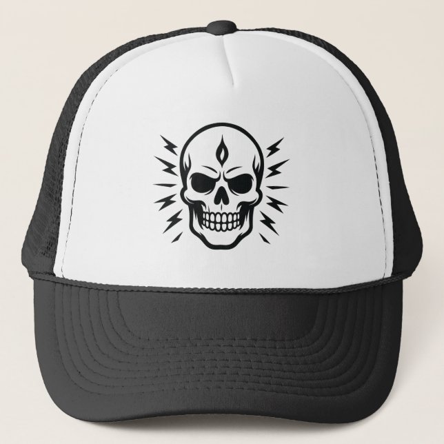 Boné Gráfico do Skull Trucker Hat Edgy (Frente)