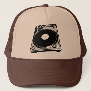 Boné Gráfico Retro Turntable a Preto