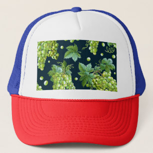 Boné Grama Verde: Padrão Escuro de Aquarela