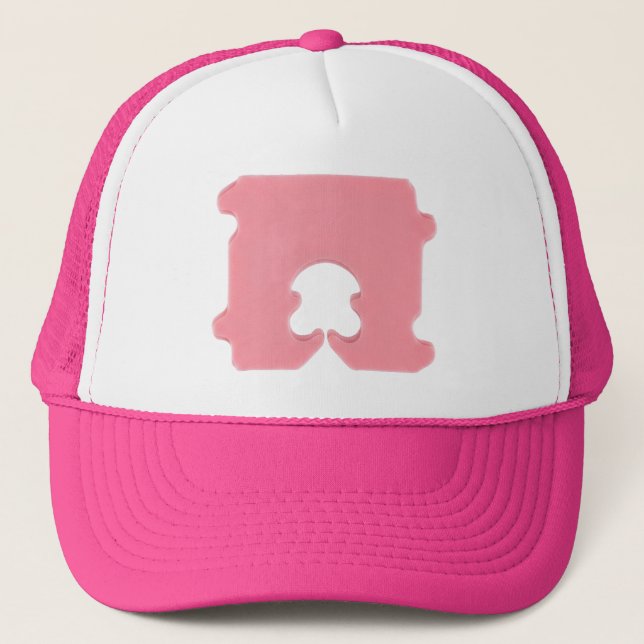Boné Grampo de Pão Rosa Moderno Silhueta Geométrica (Frente)