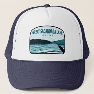 Boné Grande Lago Sacandaga Nova York Vara de Pesca