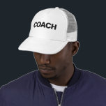 Boné Grande Modelo De Fontes Para O Treinador De Mulher<br><div class="desc">Texto De Fonte Grande Grande E Personalizado Texto Moderno Elegante Crie O Seu Próprio Logotipo De Imagem Foto Do Treinador White Trucker Para Homens E Mulheres.</div>