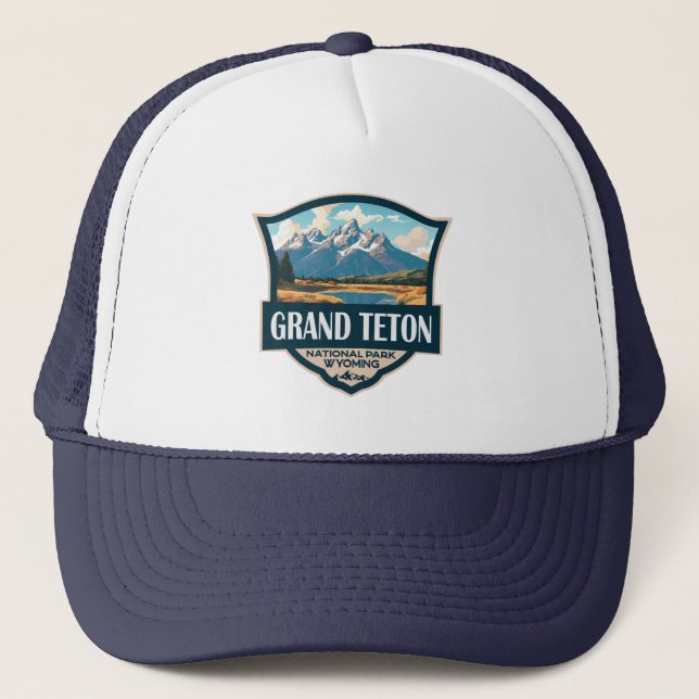 Boné Grande Teton National Park Illustration Retro (Frente)