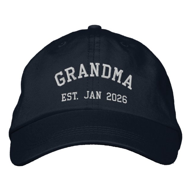 Boné Grandma Est. 2026 Custom Embroidered Hat (Frente)