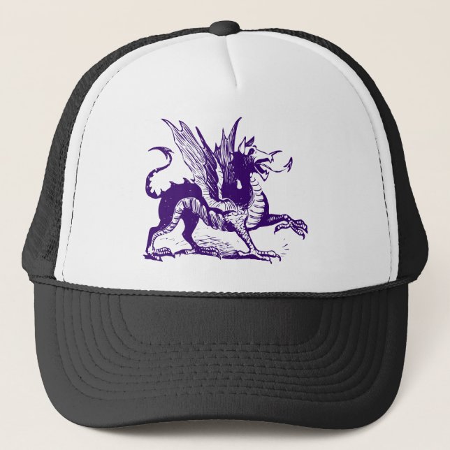 Boné Gravação de Dragões - Roxo Profundo (Frente)