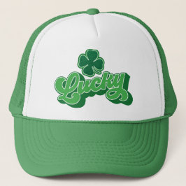 Boné Green Four Folha Clover Lucky Trucker Hat