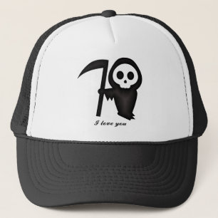 Boné Grim Reaper Eu te amo Esqueleto da Morte engraçado