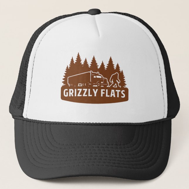 Boné Grizzly flats Bigfoot Semi-Truck forest Silhouette (Frente)