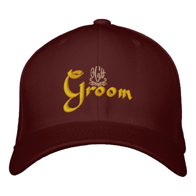 Boné Groom Wedding Maroon (Frente)