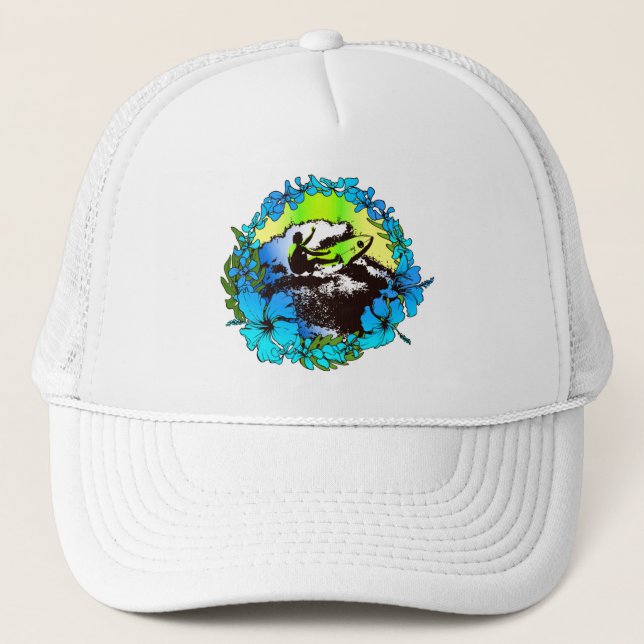 Boné Groovy Hawaiian Surfer 1960's Retro Graphic Hat (Frente)