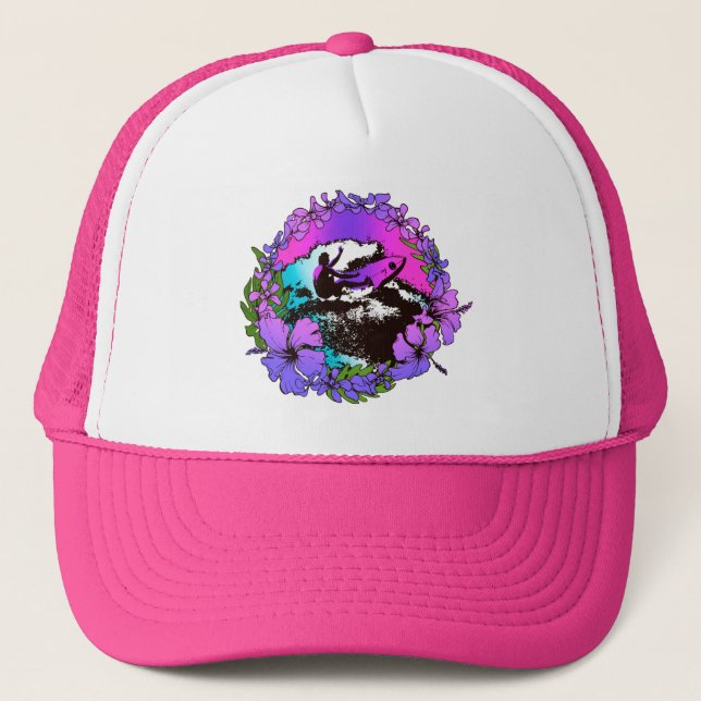 Boné Groovy Hawaiian Surfer 1960's Retro Graphic Hat (Frente)