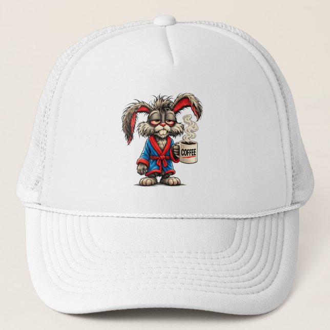 Boné Grumpy Bunny Coffee Funny T-Shirt (Frente)