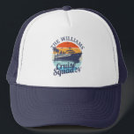 Boné Grupo Familiar de Cruise Squad Personalizado Amigo<br><div class="desc">Coloque a vela em estilo com o nosso chapéu de caminhoneiro "Personalizado Grupo da Família Cruise Squad Amigos do Sunset." Personalize-o com o seu nome ou grupo para obter um toque de unidade. Perfeito para capturar memórias queridas de suas aventuras juntas. Quer você esteja explorando portas exóticas ou se deitando...</div>