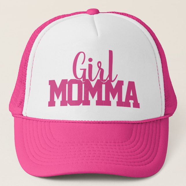 Boné guião rosa e branco - Letra GIRL MOMMA | (Frente)