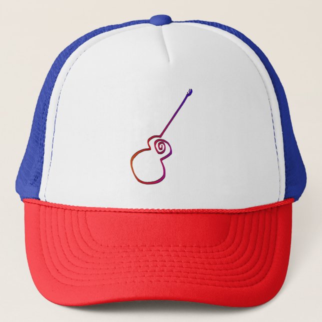 Boné Guitarra abstrato - Arte de Linha Minimalista (Frente)