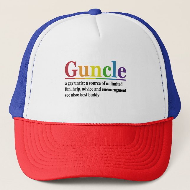 Boné Guncle Definition Rainbow Funny Gift (Frente)