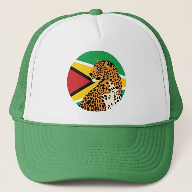 Boné Guyana Jaguar Bandeira Nacional Animal da Guiana (Frente)