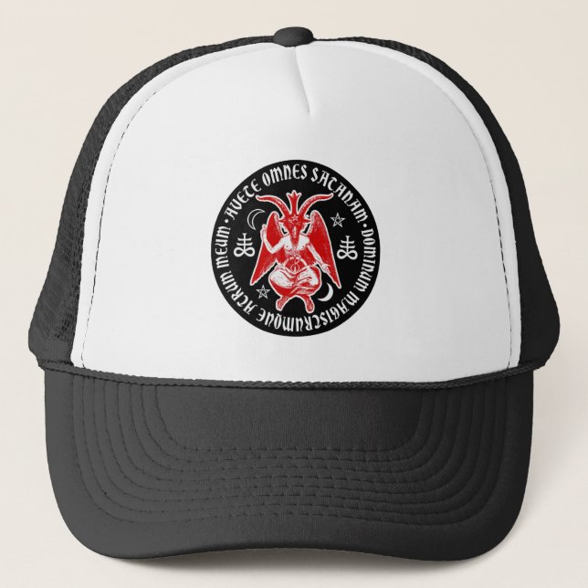 Boné Hail Satan - 666 Cross Cap - Antichrist Truckercap (Frente)