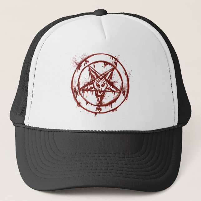Boné Hail Satanás - 666 cross Cap anticristo Truckercap (Frente)
