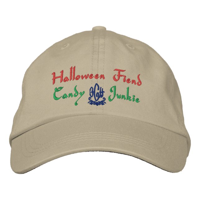 Boné Halloween Fiend Candy Junkie Em Khaki (Frente)