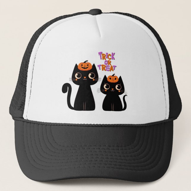 Boné Halloween/outono/Outono/Abóbora/gato (Frente)