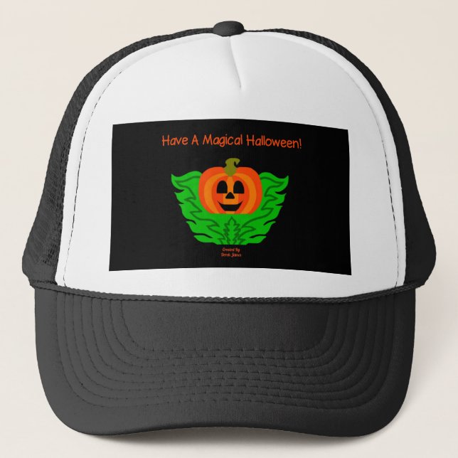 Boné Halloween Pumpkin Trucker Hat (Frente)