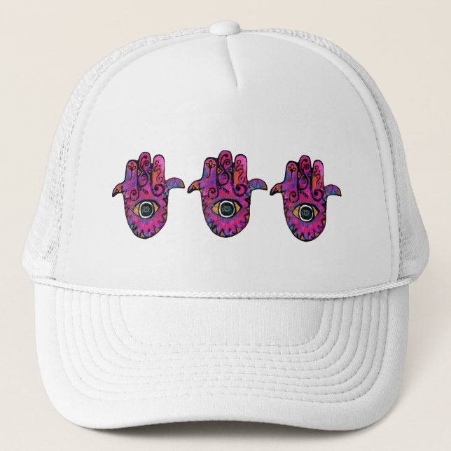 BONÉ ** HAMSA COR-DE-ROSA ** (Frente)