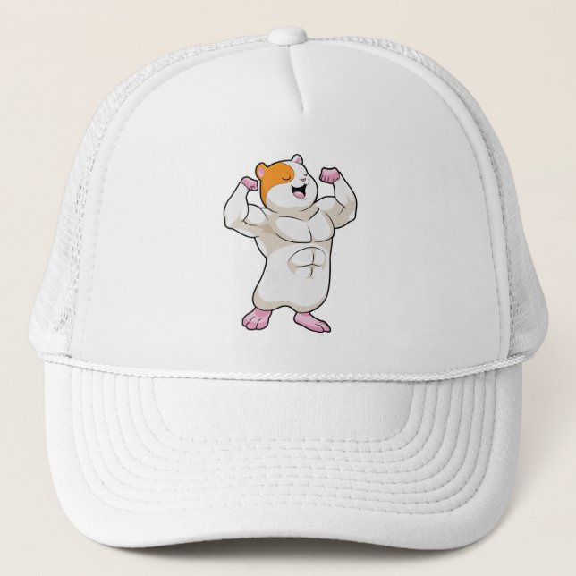 Boné Hamster como Fisiculturista com grandes Músculos (Frente)