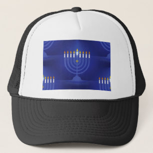 Boné hanukkah feliz azul