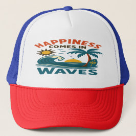 Boné Happiness Comes in Waves - Inspirational Beach