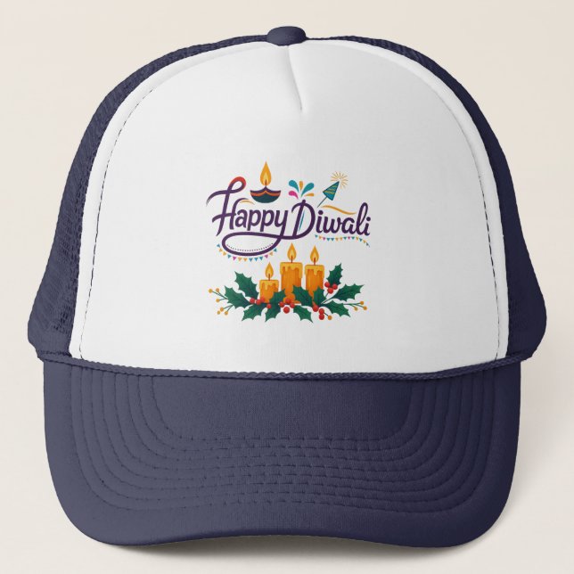 Boné Happy Diwali Trucker Hat (Frente)
