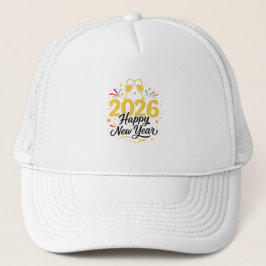 Boné Happy New Year 2026 Celebration Trucker Hat