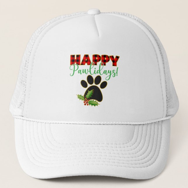 Boné Happy Pawlidays | Christmas Gift for Dog Lover (Frente)