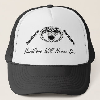 Boné hardcore will never die  trucker cap