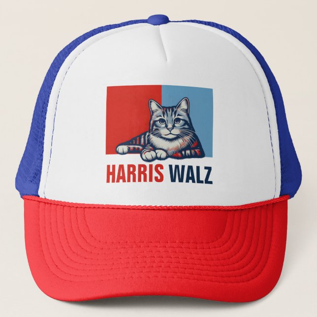 Boné Harris Walz 2024 Obviamente Blue Cat (Frente)