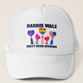 Boné Harris Walz Unity Over Division LGBTQ Dark Blue