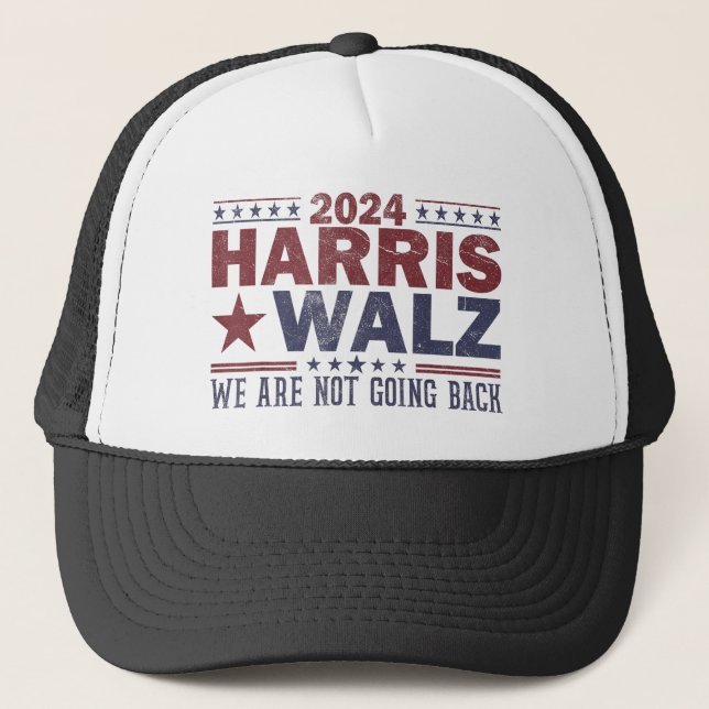 Boné Harris Walz Valsa 2024 Não Vamos Voltar Atrás (Frente)