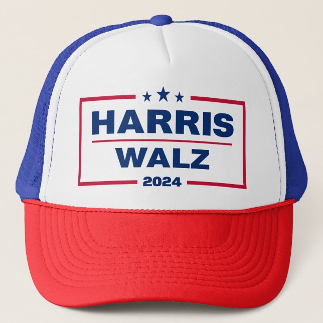 Boné Harris Wlaz 2024 Kamala Harris Tim Walz Eleição (Frente)