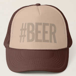 Boné Hashtag de Cerveja Engraçado Tipo Desgastado Vinta