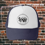 Boné Hat da marca do logotipo personalizado azul<br><div class="desc">Sinta-se livre para personalizar e personalizar este logotipo azul personalizado com a marca de chapéu para sua empresa. As opções de edição estão disponíveis.</div>