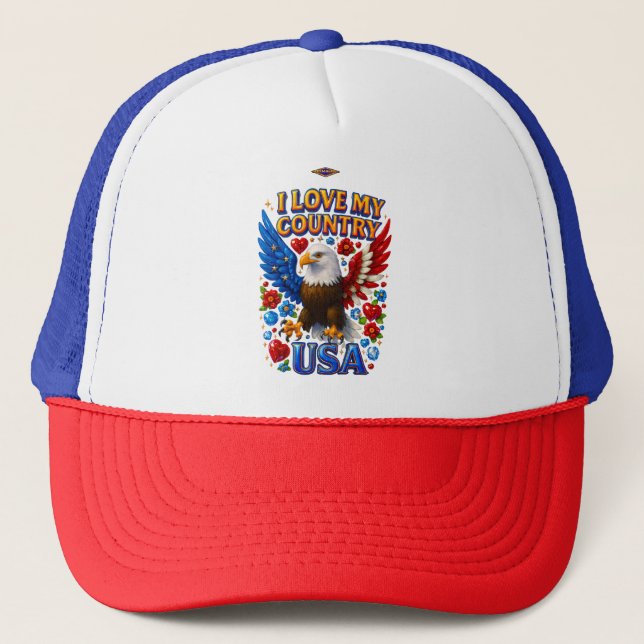 Boné Hat Design: I Love My Country - USA (Frente)