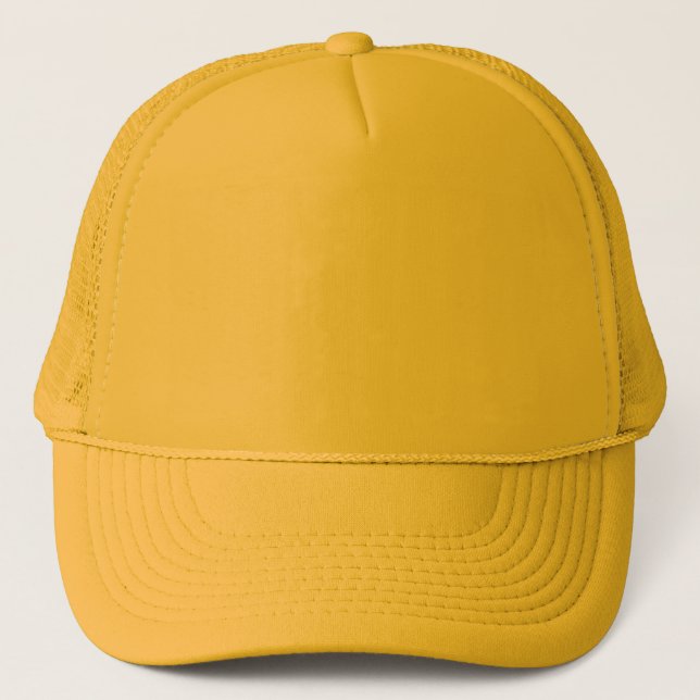 Boné Hat do Caminhador Simples de Cor Sólida Amarelo Cl (Frente)