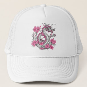 Boné Hat do Caminhoneiro do Dragão Flor