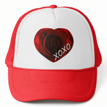 Hat do caminhoneiro XOXO do rosa Heart