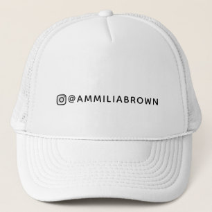 Boné Hat do Instagram Personalizado Branco   Nome Perso