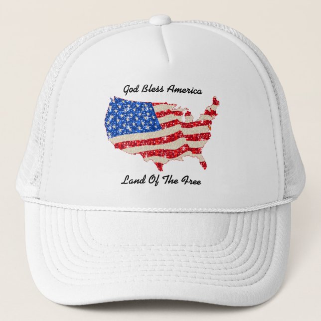 Boné Hat EUA Flag Deus abençoe America (Frente)