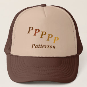 Boné Hat - Name and Stepped Monogram (browns)