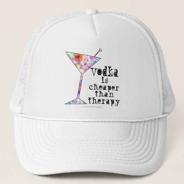 BONÉ HAT - VODKA IS CHEAPER THAN THERAPY (Frente)