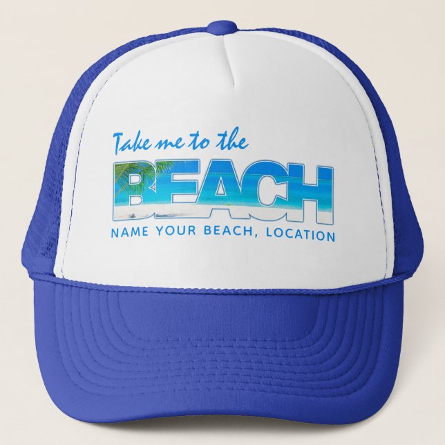 Boné Hats BEACH de texto personalizado (Frente)
